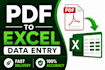 convert PDF to excel with fast and accurate data entry