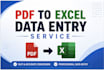 convert PDF to excel with fast and accurate data entry