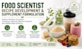 do food scientist, recipe development, supplement formulation