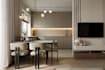 create realistic 3d kitchen living room interior design