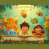 create children book cover with clean educational