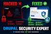 clean, fix and secure your hacked drupal website immediate response