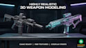 create realistic 3d gun models, weapon assets, props, and cosplay designs