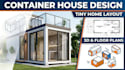 design shipping container house plan, tiny home layout, modular building and 3d