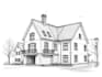 sketch houses and buildings