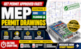 create mep electrical hvac plumbing draw, autocad electrical plan, lighting plan