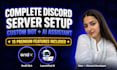 setup discord server with custom bot, banner and moderator
