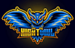 make cool owl mascot logo design with business service