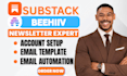 setup beehiiv substack newsletter design beehive website beehiiv landing page