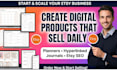 design etsy digital planner, hyperlinked journal, etsy SEO
