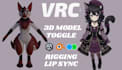 do custom vrchat avatar anime vrc avatar  furry 3d model