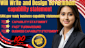 write out a presentable government capability statement sam business statement