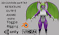 create custom vrchat avatar vrc avatar ,nsfw