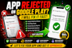 resolve google play console rejection and policy violations