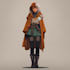 create anime illustration with dynamic pose and detail