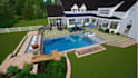 do high 3d pool landscape design, 3d pool garden using structure studio