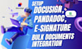 setup docusign, pandadoc, esignature, bulk documents integration, real estate
