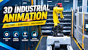 create 3d industrial animation, factory animation, robotic arm animation video
