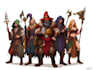 do group party character art, dnd party