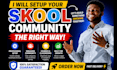 setup skool community, course promotion skool online community setup