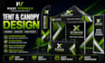design creative canopy tent, table cover and flag