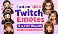 design custom twitch emotes in chibi style