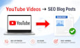 write SEO blog posts from youtube videos