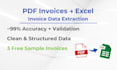 convert PDF invoices to excel, CSV or google sheets