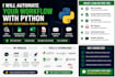 automate tasks with python for web scraping, spreadsheets, pdfs and reports