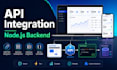 integrate apis and build node js backend features