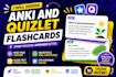 design flashcards on anki, quizlet