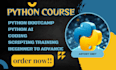 create python bootcamp, ai, coding and scripting training, beginner to advance