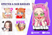 create custom twitch sub badges, emotes, and bit badges for streaming