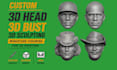 do custom 3d head 3d bust 3d sculpting for 3d printing 3d miniature tabletop
