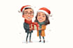 draw your yellow characters on christmas theme