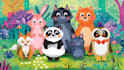 illustrate animals in a cute cartoon style