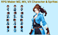 create rpg maker mv, mz, vx ace sprites, battle sprites and custom character