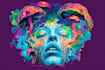 design custom psychedelic art illustration trippy logo