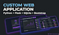 build a python flask custom web application with database