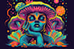 do modern trippy psychedelic style logo design
