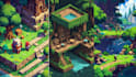create pixel art tileset sprite sheet background 2d top down rpg map game assets