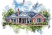 do an watercolor house portrait