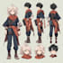 create full anime character sheet with details