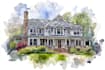 hand draw architectural home building portrait