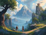 draw a fantasy landscape illustration