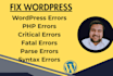 fix php error, critical error, fatal error, parse error, syntax error wordpress