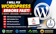 fix wordpress errors, 500, 403, 404, critical error quickly