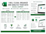 excel data cleaning, organizing and analysis
