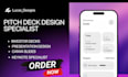 powerpoint presentation design, pitch deck design, keynote, canva presentation
