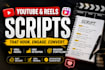 write engaging youtube and reels scripts with viral hooks